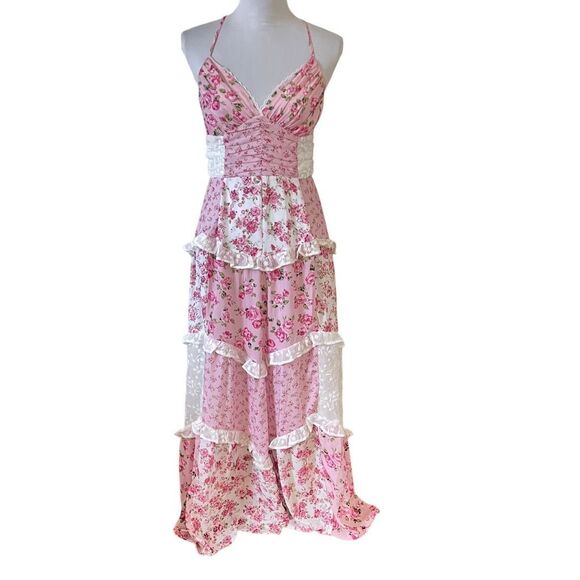 chinese dress ladies Adernlia Floral Maxi Dress, Women Floral Flowy Maxi Dress, Spaghetti Straps  V Neck Patchwork Flowy Boho Sundress (US, Alpha, Small, Regular, Regular,  Blue) at Amazon Women's Clothing store